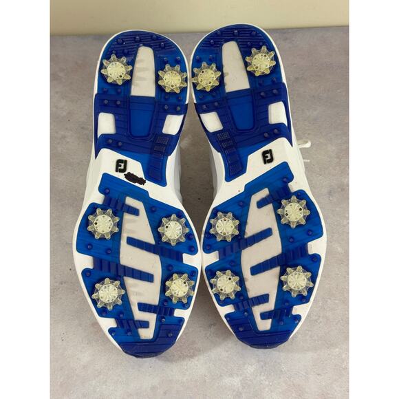 Footjoy FJ Men's HyperFlex Golf Shoes White/Blue 51118 Size 10M Read - Picture 5 of 12